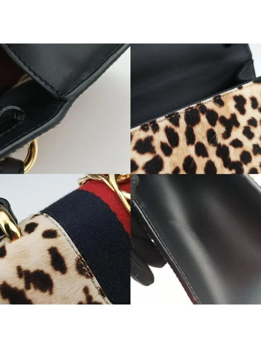 Gucci Sylvie Multicolor Calf Hair Shoulder Bag